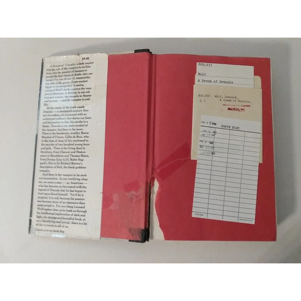 A Dream of Dracula In Search of the Living Dead Hardcover Wolf 1972